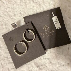 Kendra Scott Silver Textured Hoop Earrings